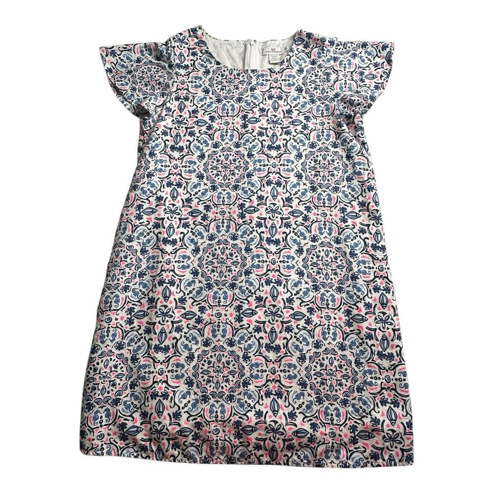 Vineyard Vines‎ Women's Flutter Sleeve Linen Blend Shift Dress - Size M Lined - Picture 6 of 13